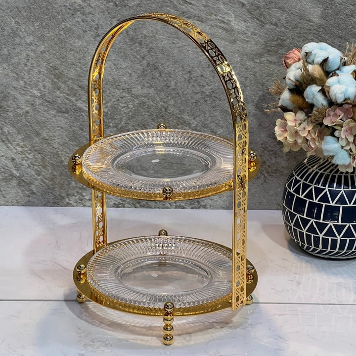 2Floors Gold Colour Round  Stand  Size 27CM - Premium  from Alam Al Awane - Just AED95! Shop now at alamalawane