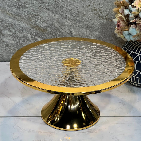 Gold Colour Round  Stand  Size 35CM - Premium  from Alam Al Awane - Just AED85! Shop now at alamalawane