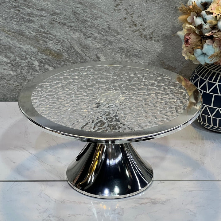 Silver Colour Round  Stand  Size 40CM - Premium  from Alam Al Awane - Just AED149.00! Shop now at alamalawane