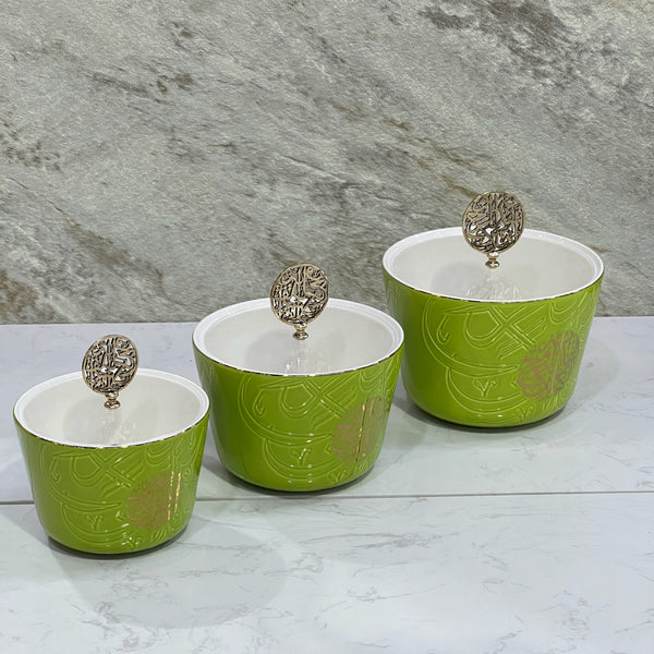 Sweet Of 3pcs Bowl Set Zuare Green - Premium Sweet bowls from Alam Al Awane - Just AED168! Shop now at alamalawane