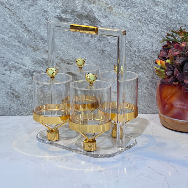 Acrylic Candy Set of 4 Bowls - Premium Dessert Toppings from Alam Al Awane - Just AED175! Shop now at alamalawane
