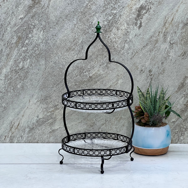 2Floors Black Colour Round  Stand  Size 27CM - Premium  from Alam Al Awane - Just AED175! Shop now at alamalawane
