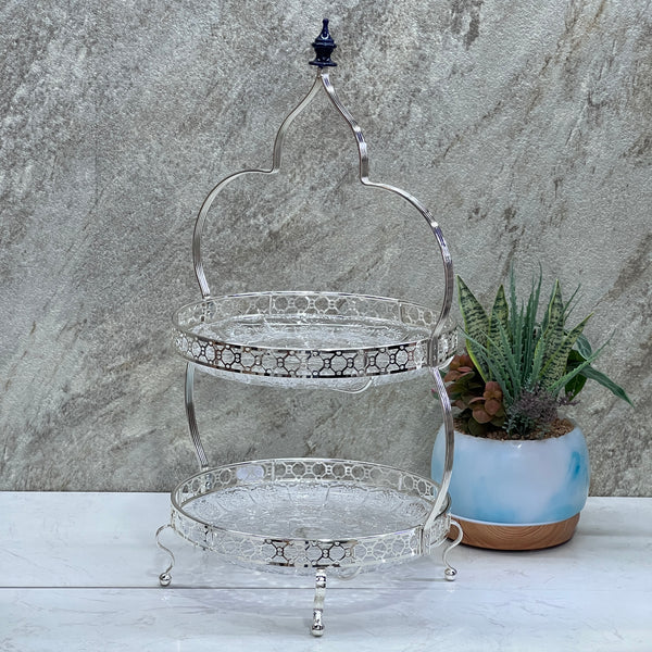 2Floors Silver Colour Round  Stand  Size 27CM - Premium  from Alam Al Awane - Just AED175! Shop now at alamalawane