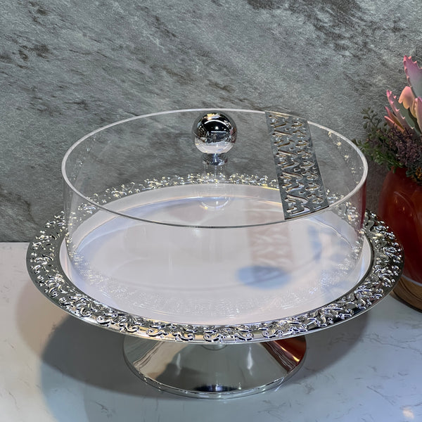 Silver Colour Round  Stand  Size 35CM - Premium  from Alam Al Awane - Just AED190! Shop now at alamalawane