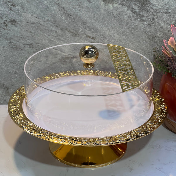Gold Colour Round  Stand  Size 35CM - Premium  from Alam Al Awane - Just AED190! Shop now at alamalawane