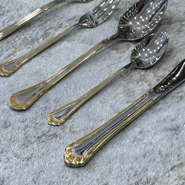 33 Pieces Cutlery Set With Stand - Premium cutlery set from Alam Al Awane - Just AED230! Shop now at alamalawane