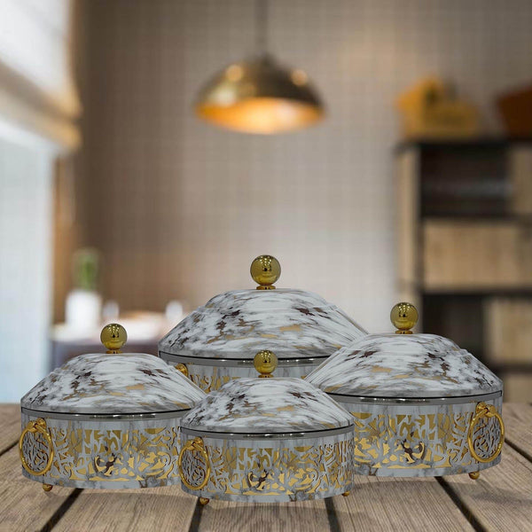 Set Of 4pcs Hotpot White Marble - Premium hotpot from Alam Al Awane - Just AED770.00! Shop now at alamalawane