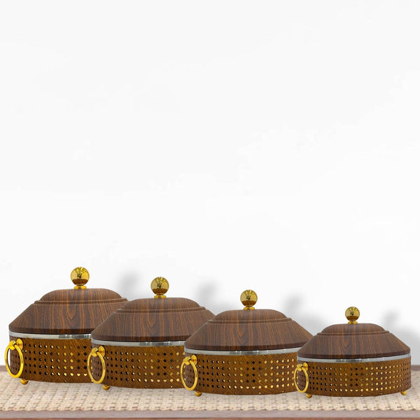 Set Of 4pcs Hotpot Wooden Ratan - Premium hotpot from Alam Al Awane - Just AED770.00! Shop now at alamalawane