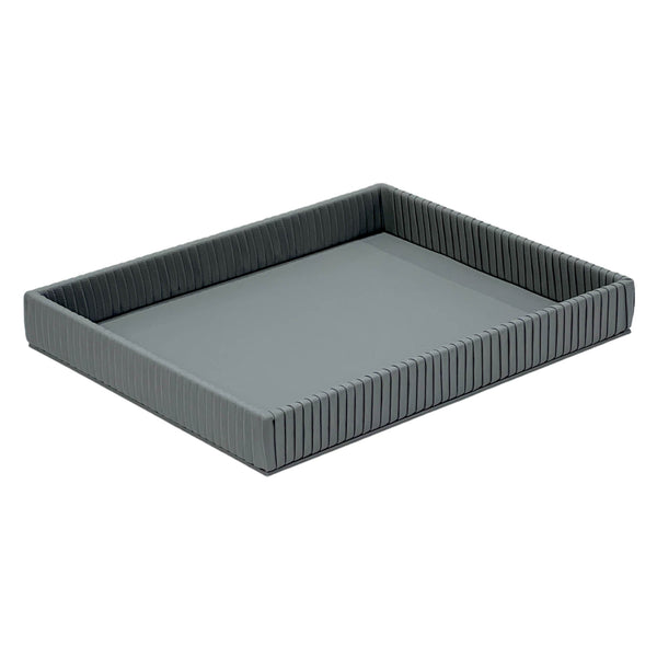 Leather Serving Tray Gray Color Big Size - Premium Serving Trays from Alam Al Awane - Just AED260! Shop now at alamalawane