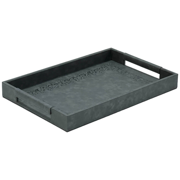 Leather Serving Tray Gray Colo Medium Size - Premium Serving Trays from Alam Al Awane - Just AED129! Shop now at alamalawane