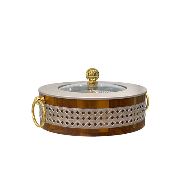 Sweet Bowl 28 CM Wood With Ratan - Premium Sweet bowls from Alam Al Awane - Just AED175.00! Shop now at alamalawane