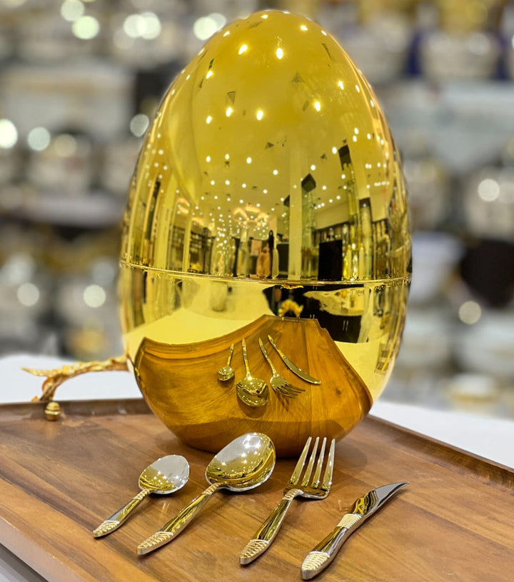 Get trendy with 25 Pieces Cutlery Set With Stand - cutlery set available at alamalawane. Grab yours for AED230.00 today!